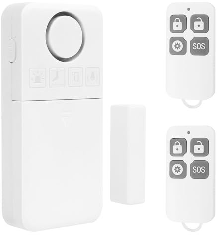 Cuteefun Alarme Porte, 2 Télécommandes, Sirène Puissante de 130 DB, 5 Modes D'Alarme, Alerte de Batterie Faible, Détecteur Ouverture Porte, Alarme Maison pour Maison, Magasin, Sécurité des Enfants