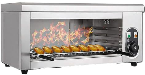 Gril de comptoir à salamandre commercial 2000 W, gril à fromage électrique, avec grille réglable, four à salamandre en acier inoxydable 50-300 ℃, pour faire fondre le fromage, les sandwichs grillés
