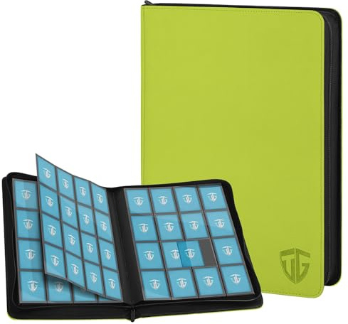 TCGUARD 16 Scomparti per Carte da Collezione, Album di Carte Collezionabili, per 1000 Carte, Raccoglitore Grande, Tasche Laterali Sicure, Compatibile con YuGiOh, MTG, Carte Sportive, Turchese