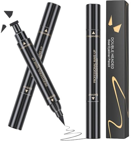 Long-lasting Winged Eyeliner Stamp & Pen - Smudge-Proof Black Liquid Liner for Women