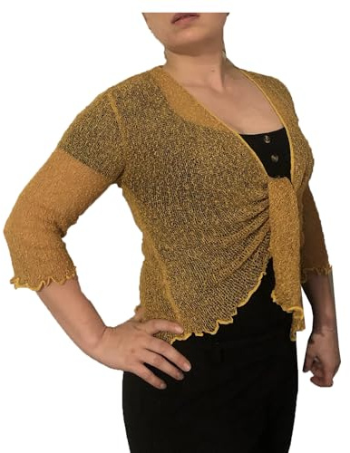 Suit and Suit Bolero Bolero - Camiseta de punto para mujer, manga 3/4, talla única