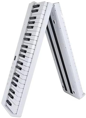 Elektroniskt Piano Musikälskare 88 Tangenters Hopfällbart Digitalpiano Multifunktionellt Kontroller Flexibelt Elektriskt(White)