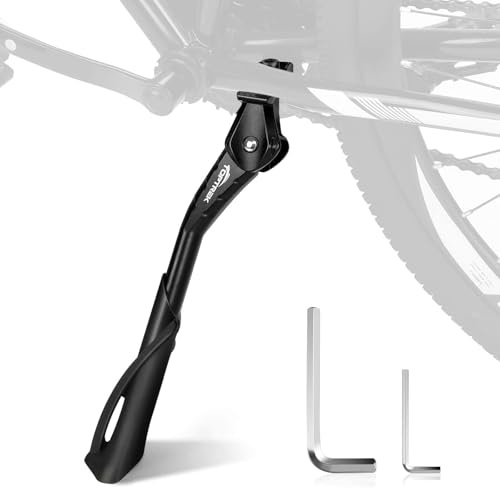 toptrek Cykelställ i aluminiumlegering, 24–29 tum höjdjusterbart cykelstativ upp till 35 kg lastkapacitet, halkfritt sidoställ, stabilt cykelstativ för mountainbike, e-cykel, trekking, racercykel