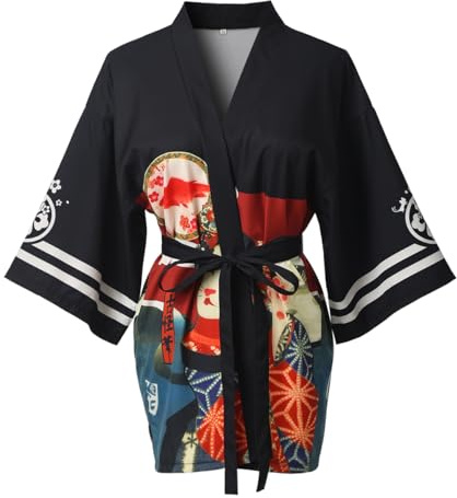 GRACEART Mujeres Vendimia Kimono Cubrir Arriba Cardigans Bata de Baño (M)
