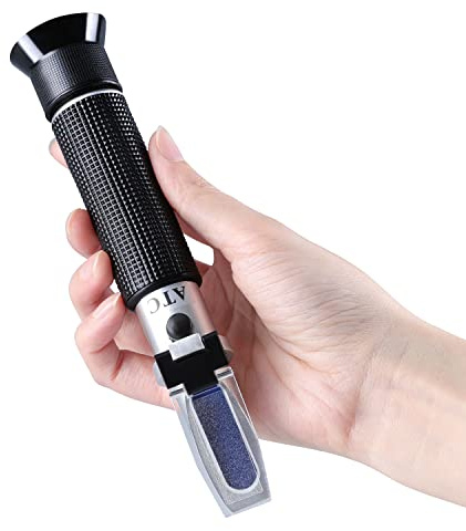 XRCLIF Salinitet refraktometer för akvarier havsvatten havsfisk, dubbla vågar specifik gravitation salinitet hydrometer testmätare 0-100 ppt & 1 000-1,070, Saltvatten testkit med ATC-funktion