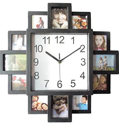 Reloj Pared con Cuadros Fotos, Reloj Fotos para Imágenes DIY Sala Estar Decoración Casa