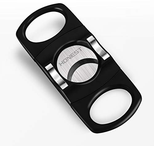 Tagliasigari PROMISE di lusso con taglio a V con portasigari Regalo per gli amanti dei sigari (Nero)