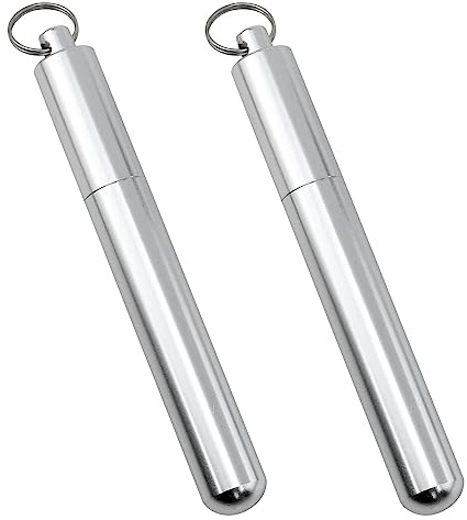 VAKTOK- Portable Toothpick Cases Aluminum Alloy Pocket Toothpick Holders Suitable For Daily Use And Easy To Carry (2PCS)