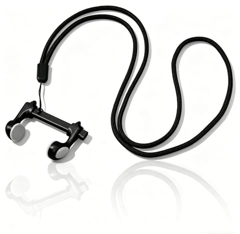 HERCHR Tappo per Naso da Nuoto, Tappo per Naso da Immersione Design Diviso Antiscivolo Tappo per Naso da Nuoto Regolabile Adatto alla Pelle con Cordino per Immersioni(Nero)