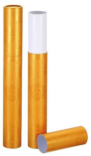 PATIKIL 2 Pouces x 17 Pouces Affiche Tube, 2 Paquet Photo Stockage Tube Calligraphie Peinture Tubes Poste Tubes pour Papier Art dossier, Jaune