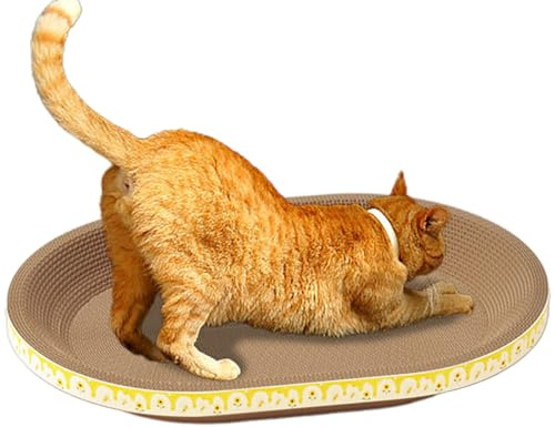 Tapis À Gratter pour Chat, Lit À Gratter pour Chat, Grattoir à Chat en Carton, Griffoir pour Chat Carton, Planche à Gratter pour Chat, Grattoir À Chat Ovale Haute Densité pour Griffoi Et Meubles, S