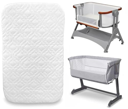 Crescent Textile Next to Me Bedside Crib Mattress Compatible to Fit Baby & Toddler Crib Super Soft & Extra Thick Foam Breathable Quilted Cover (90 X 50 X 5cm)