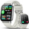 Smartwatch Damen Herren mit Telefonfunktion, 1.85'' Zoll HD Smart Watch, 112+ Sportmodi Sportuhr mit Pulsuhr/Schlafmonitor, IP68 Wasserdicht Fitnessuhr mit Information Erinnerung für iOS Android, Weiß