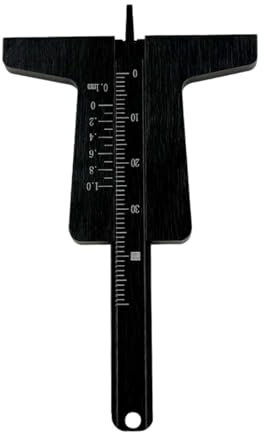 LeeQinersw Misuratore di profondità del battistrada per pneumatici per auto, strumento di misurazione del battistrada per veicoli, misuratore della profondità, Nero