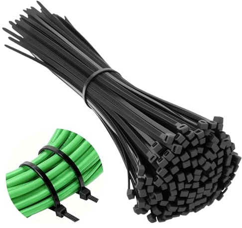 AiQInu Bridas de Plastico para Cables 200mm x 4.8mm, 100Piezas Bridas Pequeñas Profesionales, 21kg de Resistencia a la tracción,Resistente a temperatura, Para Oficina, Hogar, Exteriores, al jardín