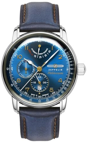 Zeppelin 9690-3 Méditerranée Automatic Men's Watch Silver with Multifunction and Display Back 42 mm