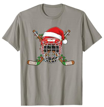 Casco de Hockey sobre Hielo de Navidad de Papá Noel para Hombres, niños y Adolescentes Camiseta