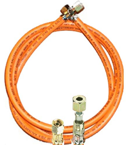 Propan-Gasschlauch mit 1/4 links X 8mm Schneidring-Verschraubung (Winterfest, 150 cm)
