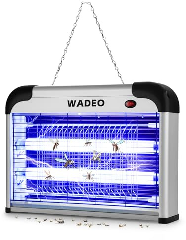 WADEO 3 000 V insektsdödare inomhus, 20 W elektrisk flugdödare, flugdödare och myggdödare med tvättbar bricka, insektsdödare för hem, kök, trädgård och kommersiellt bruk