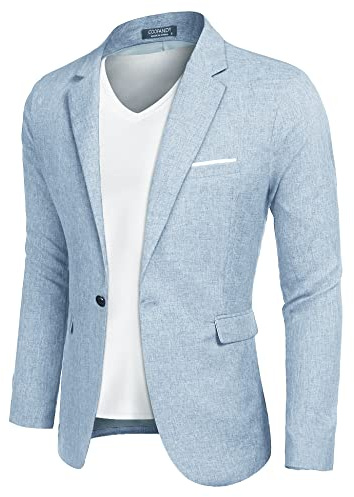 COOFANDY Men's Blazer Casual Sport Coats Slim Fit Lightweight Sports Jacket(Light Blue,XL)