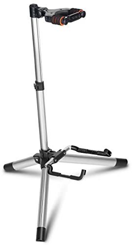 CAHAYA Floor Guitar Stand for Acoustic & Electric Guitars & Bass - Adjustable Height, Folding, Lightweight Travel Instrument Holder