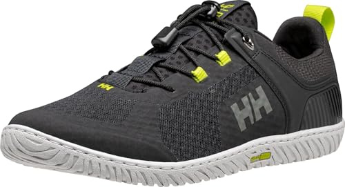 Helly Hansen HP FOIL V2 Water Shoes - Quick-Dry Sailing Shoes - Hydro-Grip Sailing Sneakers - Pro-Guard Sailboat Footwear - HH Max-Vent Technology - Lace Up Design - 980 Ebony/Azid Lime - 8