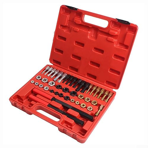 42 Stück Re-Thread Reparatur Werkzeug Einsätze Unc/Unf & Metrisch, Gewindebohrer, Matrizen Feilen Chaser Edelstahl Gewindebohrer Gewindefräser Set