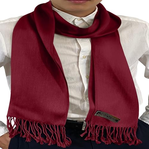 CJ Apparel herr nepalesisk enfärgad design mode halsduk halsduk ansikte/hals wrap ny, Vinröd, en storlek