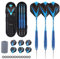 CUINIUNAID Dartpfeile mit Metallspitze 22 Gramm Profi Steeldarts mit Metallspitze Steeldarts Set Steel Darts Pfeile Set Stahl Spitze Dartpfeile Set 3 Aluminium Schaft und 6 Flightschoner