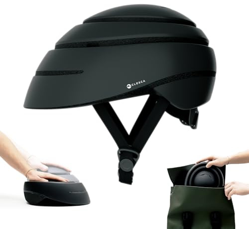 CLOSCA. Casco Plegable para Bicicleta y Patinete eléctrico. Ligero, Compacto y homologado. Diseño Urbano Unisex para Hombre y Mujer. Casco Bici Adulto para Ciclismo y Ciudad.