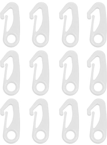 Nylon Flag Pole Clip a Scatto, Pennone Moschettone Accessori di Montaggio,Clip per Bandiere, Gancio per Bandiera Accessori per Bandiere Flag Pole Clip Gancio per Fissare la Bandiera-Bianco,12PCS