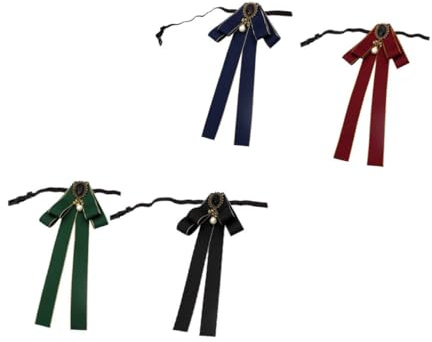 Beaupretty 4piezas Corbatas De Dama Corbatas Elásticas De Estilo Escolar Cuello Flores Pajarita De Moda