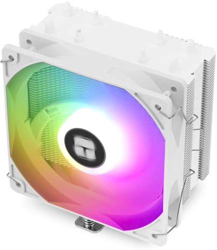 TR-Thermalright Assassin X 120R SE White ARGB Enfriador de CPU - 4 tubos de calor, ventilador silencioso de 120 mm, para AM4/AM5, Intel LGA1851/1700/115x/1200, enfriador para PC - Blanco ARGB