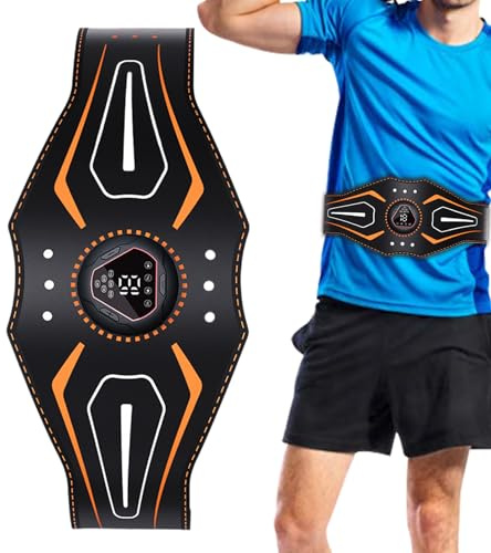 Hozaenwa Cinturón Estimulador Muscular Abdominal - Cinturón de Entrenamiento Abdominal - Equipo Fitness con Pantalla Digital para Gimnasio en Casa, Descanso en Cama, Desplazamientos en Coche y Pausas