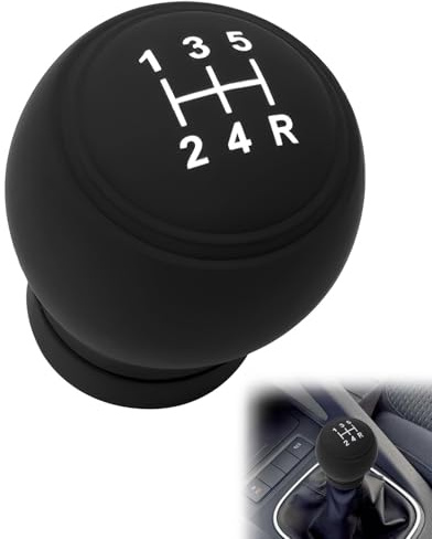 HUVZOR 2Pcs Funda Pomo Cambios Marcha Coche Antideslizante,5 Marchas Palanca de Velocidad de Coche,Funda Pomo Palanca de Cambios,Pomo Palanca de Cambios Universal,Negro