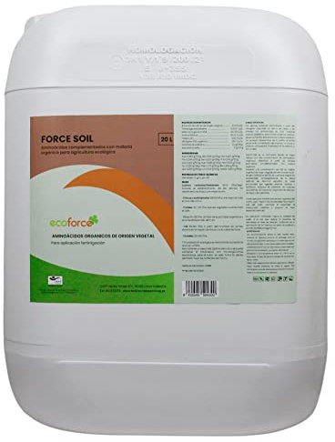 CULTIVERS Abono concentrado Líquido con Aminoácidos de 20 l Ecológico. 100% Natural. Regenerador de la Vida del Suelo y Evita Obturaciones en Sistema de Riego. Force Soil