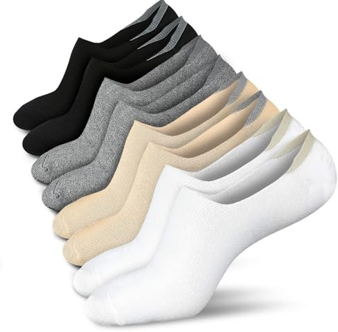 wernies Women No Show Socks Low Short No Show Socks for Flats Non Slip Boat Line