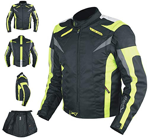 Jacka Tyg Moto Skydd CE Ärm Löstagbar Termisk Vest Fluo Gul M