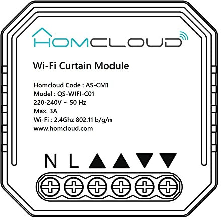 Homcloud Modulo Smart Tapparelle Intelligente Wi-Fi da incasso per scatola elettrica 503, controllabile da APP, Alexa o Google