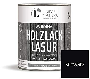 Lasure pour bois Linea Natura® - Semi-couvrante - Meubles - Parquet et escaliers en intérieur - 1 litre - Noir