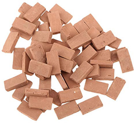 50 Stück 1/35 Harz Ziegel-Modellbausätze bemalt für Miniaturlandschaften, Landschaft und Wargame, Miniaturen, Gelände, Gebäude, Ruinen