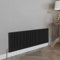 Blümme Traditional Cast Iron Style Triple Column Black Horizontal Radiator 600 x 1460mm – Perfect for Bathrooms Kitchen Living Room