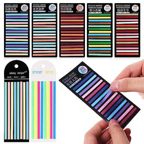 MAGICLULU 8 Packungen Seitenmarkierung Klebemarkierung Haftmarker Index Tabs Haftstreifen Pastell Klebezettel Dünn für Seitenmarkierung