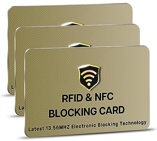 SAITECH IT RFID Blocking Cards, 5 Pack Premium Contactless NFC Debit Card Passport Protection Blocker Set for Men Women Smart Slim Design Wallet