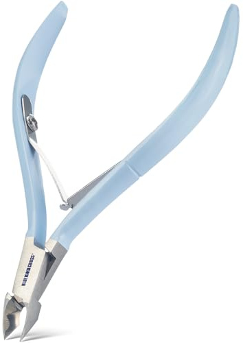 Blue Cross Cuticle Remover Nippers, Professional Nail Care Cutter & Trimmer, Fingernail + Toenail Clippers Tool for at Home DIY Manicures with Stainless Steel Sharp Durable Blades, 6mm Jaw Size, Blue