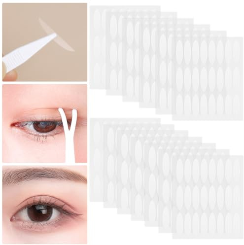 LOPHE Schlupflider Stripes, 624 Stück Matt Augenlid Stripes Unsichtbar, Atmungsaktive Augenlid Aufkleber Unsichtbar, Unsichtbare Sofort-Lidstraffung für Unebenheiten, Tropfen, Haubenlider (L)