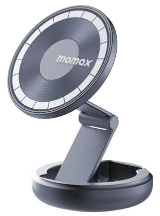 MOMAX Magsafe bilfäste, N52 magnetiskt biltelefonfäste, 905° rotation mobiltelefonfäste för instrumentbrädans vindruta, telefonhållare montering passar iPhone 15 14 13 12 Pro Max Plus Mini