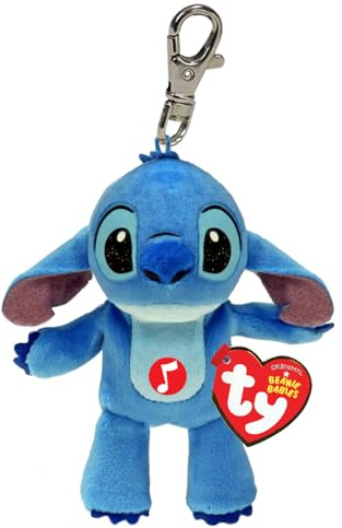 TY Stitch Disney Beanie Clip mit Sound - Weiches Plüschtier für Kinder - Teddy, Babyspielzeug, Sammlerstück Plüschtiere, Blau
