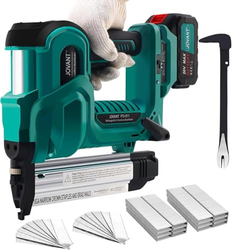 Brad Nailer, Electric Nail Gun with 800pcs 18 GA Nails/Staples, 2 in 1 Nail Gun Battery Powered with 20V 1 * 4.0A Battery for Home Improvement & Woodworking