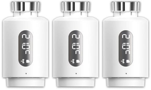 ANTELA Smart Heizkörperthermostat, Programmierbarer Thermostatheizkörper Wifi, Smart Heizkörper Thermostat, Kompatibel mit Alexa, Smart Life/Tuya App, 2.4G, Weiß, 3 Stück